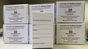 Mississippi State University soil test boxes