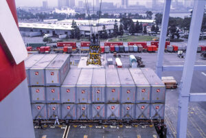 containers waiting at the port